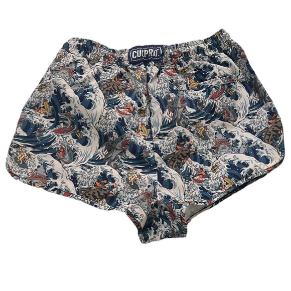 CULPRIT BAEthing Suit Surfing and Ocean Wave Pattern Print Short Large - Picture 4 of 8